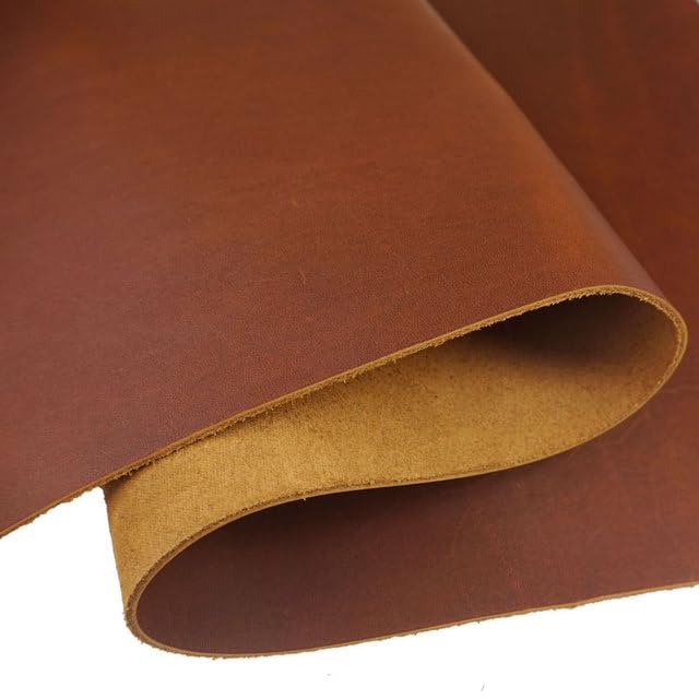 Láminas de Cuero Natural, Cuero Vacuno de Grano Completo curtido Vegetal de 2,0 mm for Manualidades Opwg Qlm Varios tamaños(30cm x 60cm)