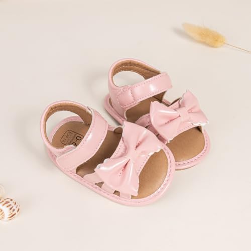 Image of CENCIRILY Infant Baby Girls Boys Sandals Summer Beach Outdoor Bowknot Soft Rubber Sole Toddler Princess Dress Flats Walking Shoes