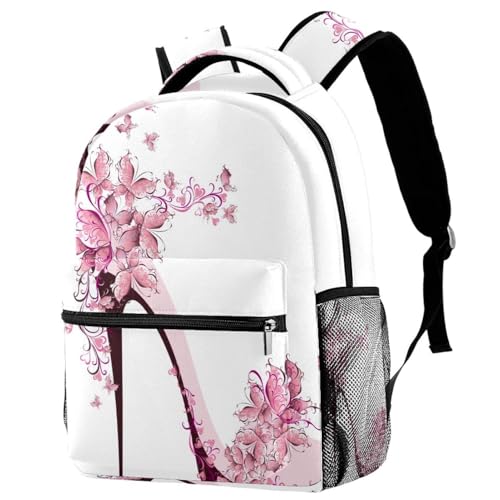 Sac à dos d'école anti-fatigue pour soulager le dos des adolescentes avec motif fleur rose