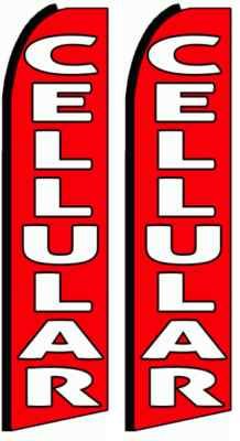 Cellular Feather Banner Flags (Complete Kits, Pack of 2)