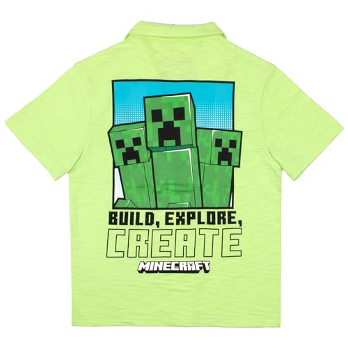 Minecraft Build Explore Create Boys Casual Button Down Short Sleeve Shirt for Kids and Toddlers2
