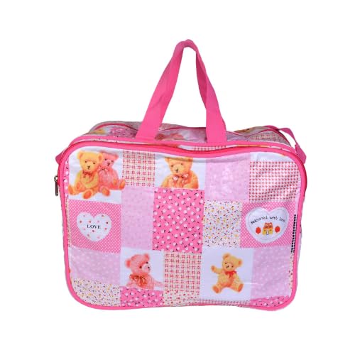 Image of Pink Baby Diaper Bag | Spacious Waterproof Backpack with Multiple Pockets | Travel Bag