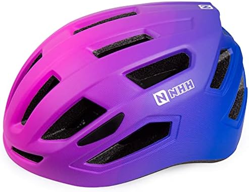 NHH Adult Bike Helmet - CPSC-Compliant Bicycle Cycling Helmet Lightweight Breathable and Adjustable Helmet for Men and Women Commuters and Road Cycling (Matte Pink-Blue Gradient)