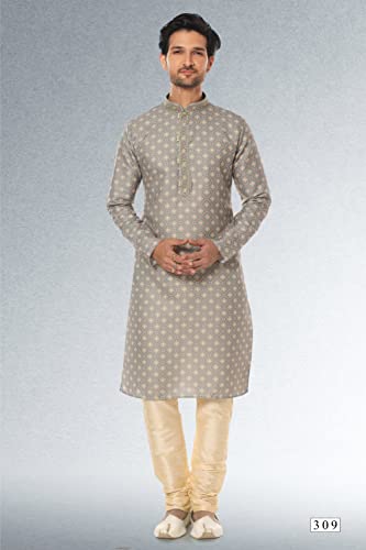 Indian Pakistani Men's Cotton Party Festive Ethnic Wear Tunic Kurta Pajama Dress Set3