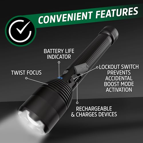 Energizer 10000XT-R Rechargeable LED Tactical Flashlight, 10,000 Lumens, Durable Metal Flashlight with Boost Mode for Extreme Brightness - image 4
