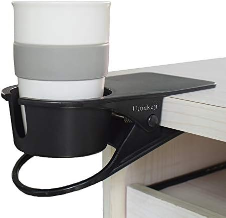 Cup Holder Clip, Cup Holder, Wine Glass Storage, No Spill Cups, Drink Holder Desk (Black)