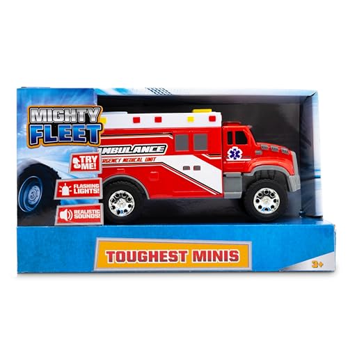 Mighty Fleet 57106MXX04 Toughest Minis 5 Inch Tough Cab Ambulance Toy W/Lights & Sounds thumb #6