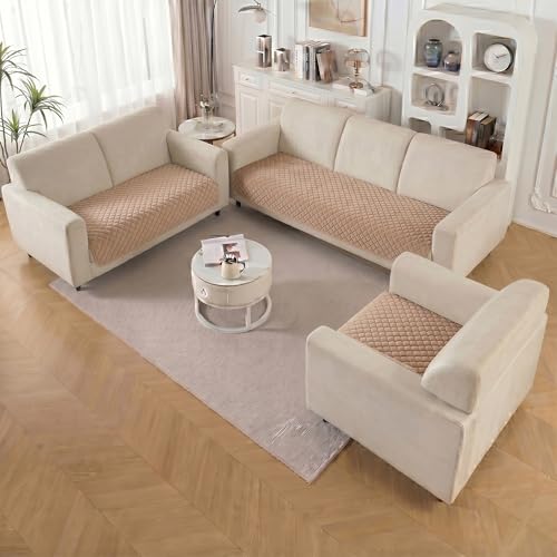 Image of Story@Home Premium Quilted Anti Slip Sofa Cover Mats for L Shape and 1 /2 /3 Seater Sofa. Make Your Own Sofa Cover Set, 70(D) x 180(L) cm - Beige