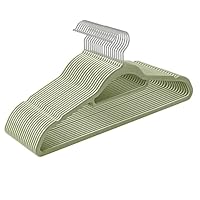 SONGMICS Velvet Hangers,Coat Hangers for Clothes, Non-Slip, with Tie Bar and Black Hook, Space-Saving, 0.6 cm Thick, 43.5 cm Long, for Dresses Trousers