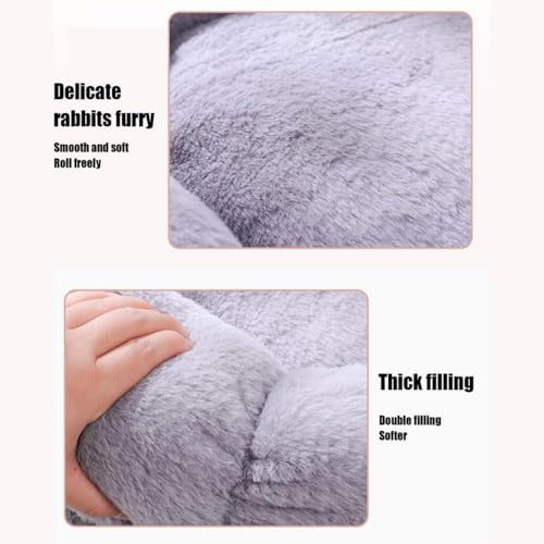 Plush Cat Beds for Indoor,Flower Shape Soft Pet Bed with Anti Slip Bottom,Donut 360 Degree Support Dog Bed for Bedroom Living Room (Grey)