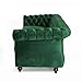 GDFStudio Tufted Jewel Toned Velvet Sofa with Scroll Arms, Emerald