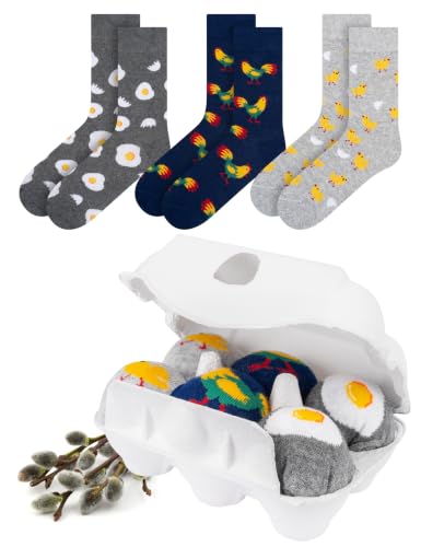 soxo Hühner Socken Damen & Herren - Ostern Geschenk Mit Hasen 35-45
