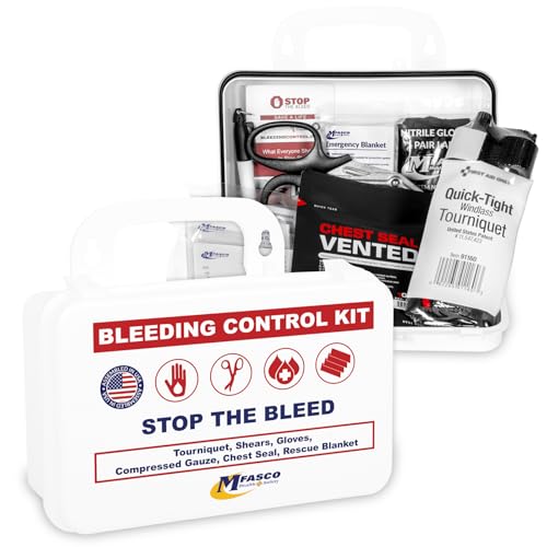 MFASCO 10-Piece Stop The Bleed - Bleeding Control Kit, Tourniquet, Compressed Gauze, Chest Seal...