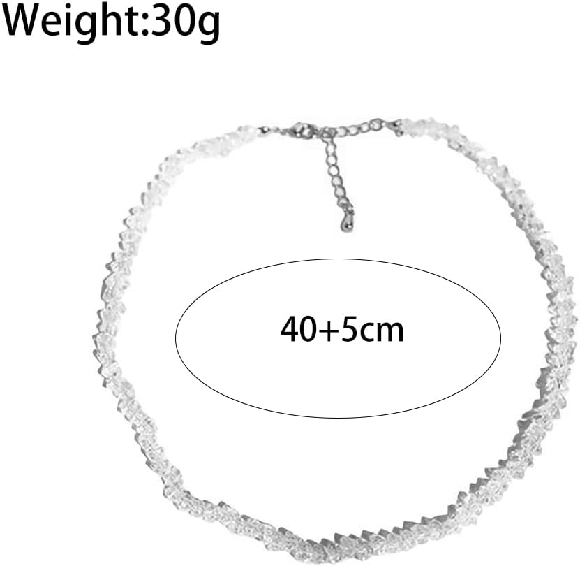 GIGB PBDK Shiny Transparent Tiny Crystal Beaded Choker Necklace, Dainty Simple Daily Boho Colorful Collar Necklace, Unique Handmade Jewelry Gift for Women - Image 2