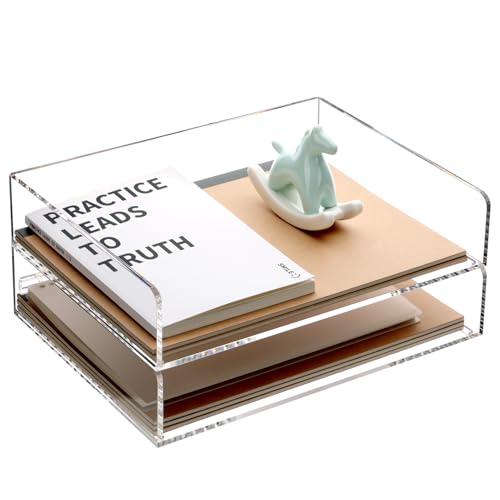 Corbeille courrier acrylique rangement bureau horizontal A4 - 2