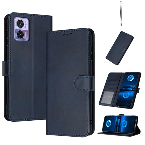 �X�}�z�P�[�X �Ή��@�� for Motorola Edge 30 Lite/Edge 30 Neo �}�O�l�b�g���� �t���b�v�X�^���h �J�[�h�X���b�g �ϏՌ� PU���U�[ �E�H���b�g�J�o�[ Blue