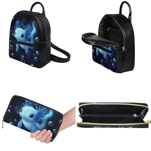 Mochila mini PU con billetera para mujeres y adolescentes miniatura 2