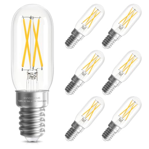 GvvooHome E12 Candelabra Bulb Dimmable, 6W, 60 watt Equivalent, Neutral White 4000K, T6 T25 E12 LED Bulb for Chandeliers, Ceiling Fan, 90+CRI 600LM, e12 Light Bulbs, 6 Pack