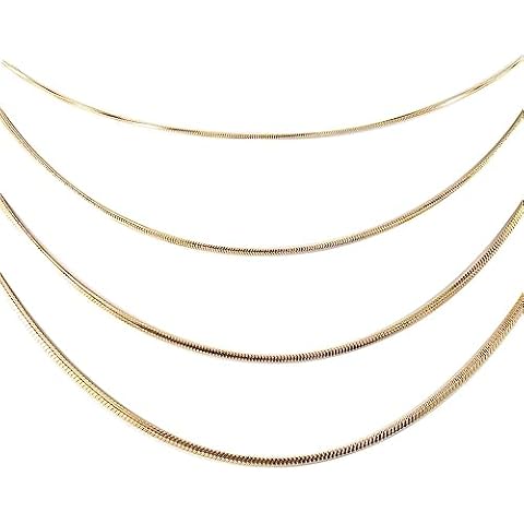 Hermah 2mm Square Snake Chain Gold Plated Stainless Steel Necklace For Men Women 22inch Cover