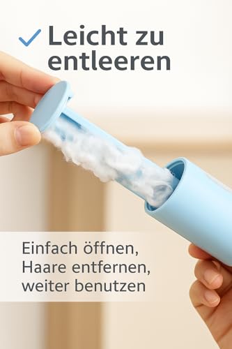 Haustier-Fusselentferner Roller, Wiederverwendbare Fusselbürste, für Haare und Fussel, Selbstreinigender Haarentferner für Sofa, Kleidung, Teppich & Auto