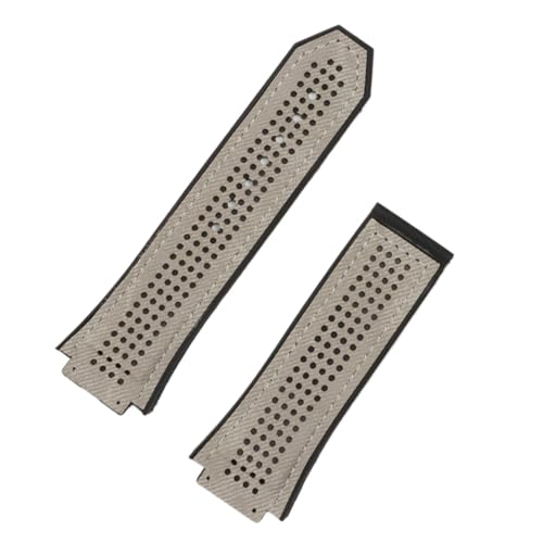 Watchband 29*19 mm en caoutchouc silicone gris poreux adapté pour montre de 30 mm