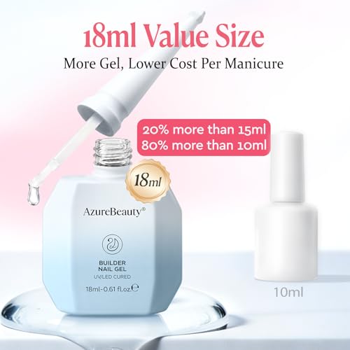 Image of AzureBeauty Jelly Peach Builder Gel for Nails 18ml 7-in-1 UV Strengthener
