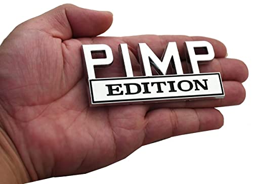 Cdd Pimp Edition Car Badge Car Side Rear Front Hood Trunk Door Fender Bumper Emblem Replacement For F150 F250 F350 Chevy Silverado 1500 2500 Chevrolet C10 C15 (Chrome/Black) #TOP21