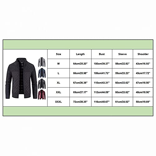 Wuai-Men Cable Knit Cardigan Sweater Casual Shawl Collar Zip Up Quilted Lightweight Varsity Sweater Jackets Knitwear(Black,3X-Large) #TOP3