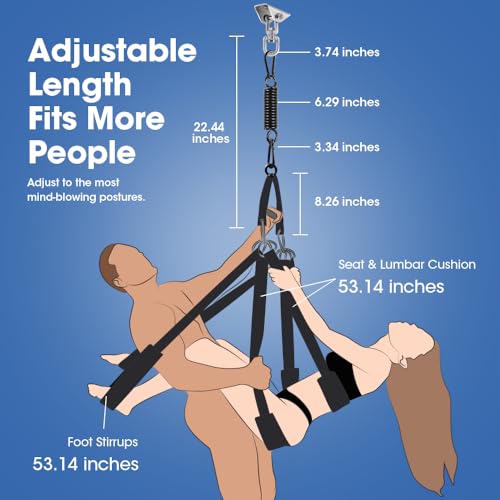 Enhanced Sex Swing 360 Degree Spinning Adult Sex Swing 2 in 1 Erotic Sex Toy Bondage Restraints BDSM Adjustable Straps with Premium Paint Stand and Widened Thick Comfortable Swing for Couples