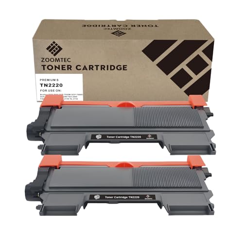 ZOOMTEC TN2220 Tonerkassette kompatibel mit Brother DCP-7057 DCP-7060D DCP-7065DN DCP-7070DW HL-2220 HL-2240 HL-2240D HL-2242D HL-2250DN HL-2270DW HL-2280DW (Farbe: Schwarz 2 Pack)