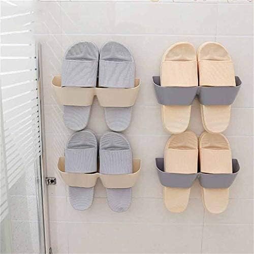 Wall-Mounted Sticky Hanging Shoe Hook Shelf Rack Shoes Holder Storage Hot Plastic Shoe Shelf Stand Shoe Rack Organizer (Color : C) (A)