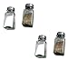 Dependable Industries 4pc Glass Salt & Pepper Shakers: Retro Design for Kitchen, Dining, Restaurants, Parties, Picnics, BBQs. Easy Refill, Durable