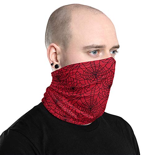 Spider Web Style Red Breathable Washable Neck Gaiter2
