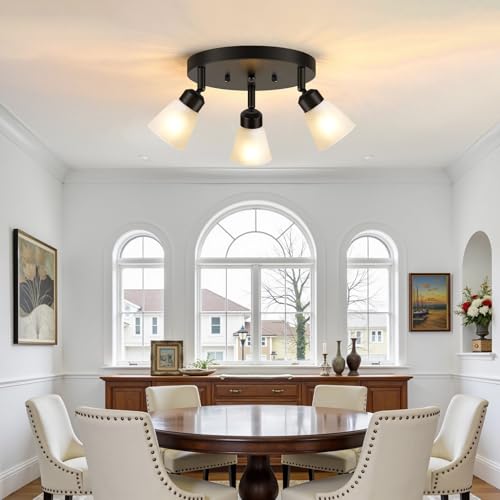 Image of 3 Pack White Glass Shade Covers, Glass Lamp Shade Replacements for Light Fixtures, 2.1 Inch Fitter Globes White Lampshades for Chandelier Bath Vanity Lights Wall Sconces Pendants
