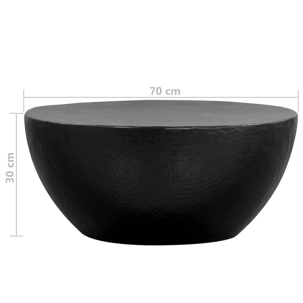 Mesa de centro, mesa auxiliar de aluminio martillado, 70 x 30 cm
