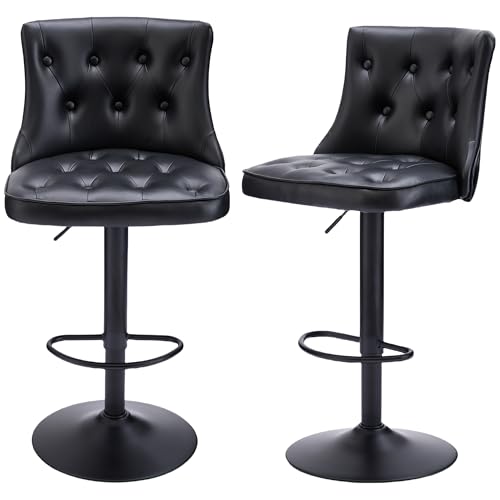 Image of FIRAVOE Swivel Kitchen Bar Stools Set of 2, Adjustable Height 25 inch-34 inch