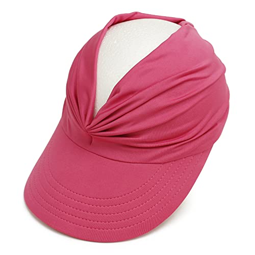 Uttpll Ponytail-Packable-Summer-Protection-Running Womens Visors Wide Brim Sun Hats Hot Rose Red One Size #TOP27