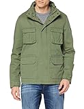 HIKARO Parka Corta Hombre, Verde (Khaki), 50 (Talla del fabricante: Medium)