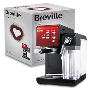 Breville Prima Latte II Espresso | Latte- und Cappuccino-Maschine | 15-bar-Profipumpe und Milchaufschäumer | Rot [VCF109X]