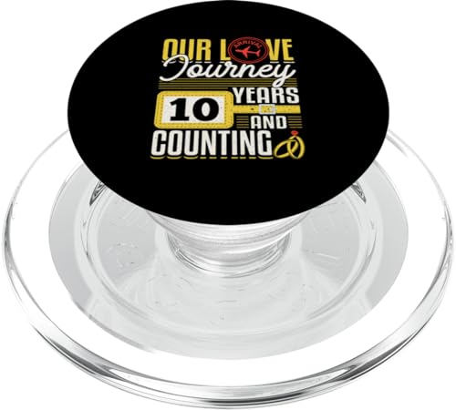 10th Wedding Anniversary Traveler Our Love Journey 10 Years PopSockets MagSafe PopGrip for iPhone
