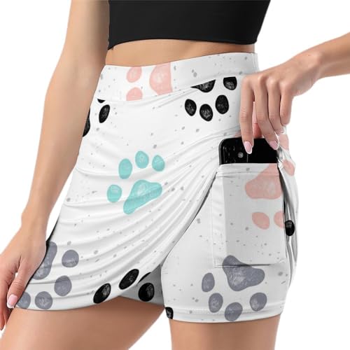 Jupe de course à empreintes de chien idéale pour le golf et les matins sportifs