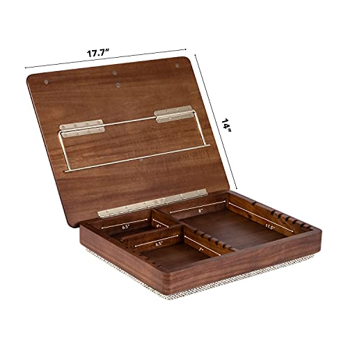 ROSSIE HOME Acacia Wood Easel Lap Desk with Storage - Java - Fits up to 17.3 Inch Laptops - Style No. 76501 - Thumbnail 5