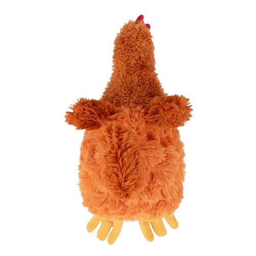 Best Pet Supplies Interactive Squeaky Dog Toy - Crinkle Chicken, Brown | Stuffing Free Body, Soft, Squeaks & Crinkles, No Mess, Perfect for Moderate Chewers, Toss and Fetch Play - Image 4