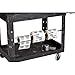 Rubbermaid Commercial Products BRUTE Heavy Duty 2-Shelf Utility/Service Cart, Medium, Lipped Shelves, Ergonomic Handle, 750 lb Capacity, Black, for Warehouse/Garage/Cleaning/Office