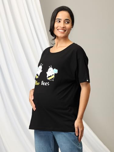 Image of The Mom Store Mom T-Shirt | Cotton | Pre and Post Pregnancy | Quirky Statements | Comfortable | Oversized