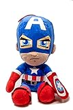Captain America Stuffed Plush Toy - Captain America Pillow Buddy Comes with Dom-Dom Brand Keychain (17 Inches)
