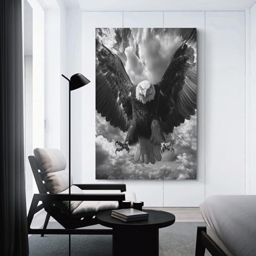 Cuadro de águila en lienzo de 50x75cm para decoración de salón y dormitorio 3