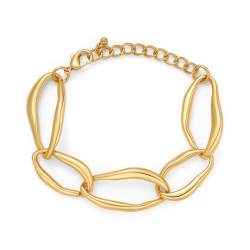 Gold Chain Bracelets for Women Chunky Gold Chain Link Thick Geometric Minimalist Statement Bracelet for Wrists Fashion Jewelry