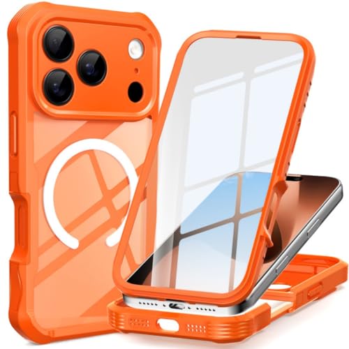 iPhone 17 Pro Max �p �S�ʃJ�o�[ �P�[�X MagSafe�Ή� �J�����ی� 360�x�S�ʕی� �A�C�t�H��17Promax �Ή� �J�o�[ ���ʃP�[�X �ϏՌ� �A�E�g�h�A,�I�����W