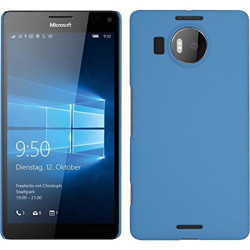 PhoneNatic Custodia Rigida Compatibile con Microsoft Lumia 950 XL - gommata Azzurro - Cover + Pellicola Protettiva